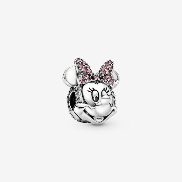 Pandora Minnie Mouse Pink Pavé Bow Clip Charm - Picture 1 of 5
